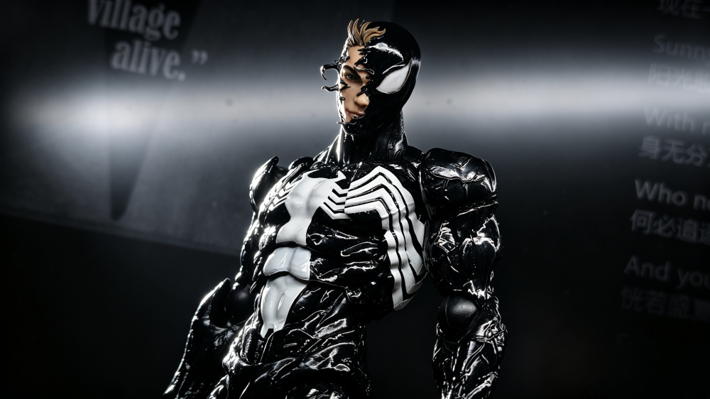 【Pre-order】1/12 Kaiyodo Venom Symbiote Attached Half-Face Head Sculpture Peter Parker