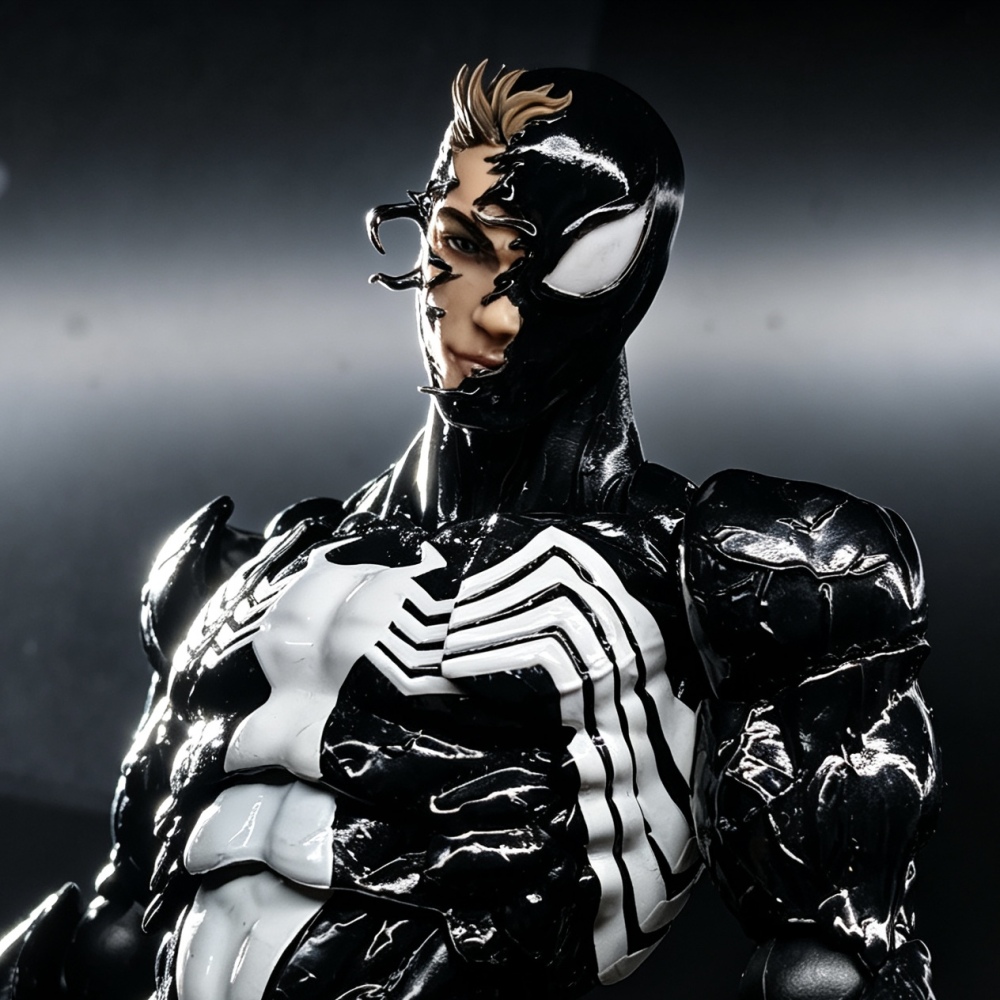 【Pre-order】1/12 Kaiyodo Venom Symbiote Attached Half-Face Head Sculpture Peter Parker