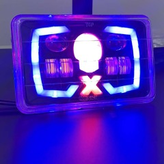 Motoled Honda CG125 Semi-assembly Red Skull DRL Optical Projector Lens Motorcycle LED Accessory Headlight