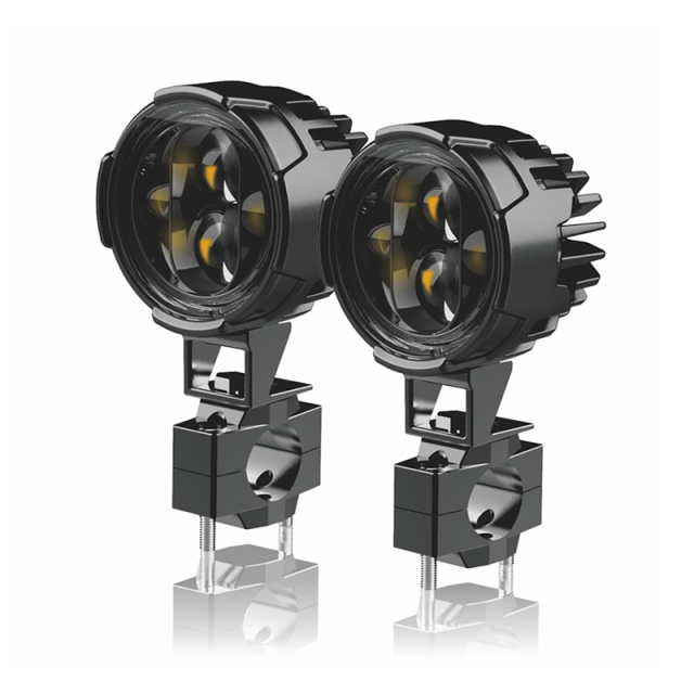 MOTOLED VISHAY 2Pcs/set Motorcycle External LED Spotlight 6 LED 120W 12000LM 6500K Light with Replacement Kit