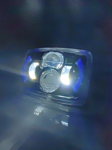 Motoled Honda CD70 Semi-assembly Blue DRL Optical Projector Lens Motorcycle LED Accessory Headlight