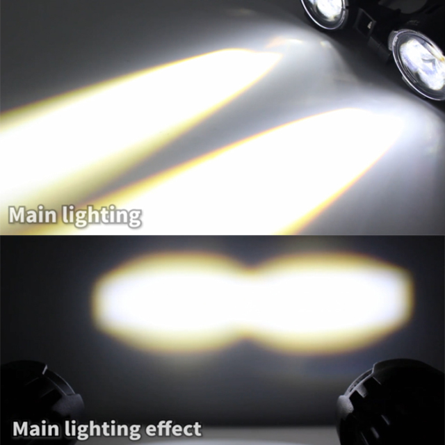 MOTOLED VISHAY 2Pcs/set Motorcycle External LED Spotlight 6 LED 120W 12000LM 6500K Light with Replacement Kit