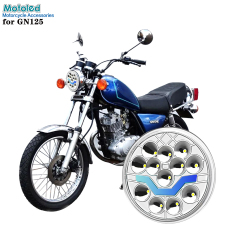Motoled SUZUKI GN125 Semi-assembly Blue Breathing Water DRL Dual Color（White Yellow） Motorcycle LED Accessory Headlight