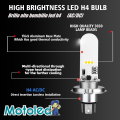 مصباح أمامي LED من نوع Motoled H4 PPQ 3030SMD