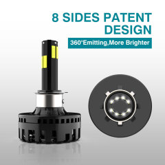 Motoled DC 8V-80V 80W 8000lm 8 Side Emitting COB Motorcycle Led Headlight