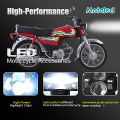 Motoled Honda CD70 Semi-assembly Blue DRL Optical Projector Lens Motorcycle LED Accessory Headlight