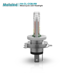 Motoled H4 COB Red Blue Flash Led Headlight Bulb for Motorcycle