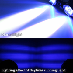 MOTOLED VISHAY 2Pcs/set Motorcycle External LED Spotlight 6 LED 120W 12000LM 6500K Light with Replacement Kit