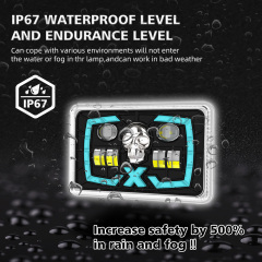 Motoled Honda CG125 Semi-assembly Red Skull DRL Optical Projector Lens Motorcycle LED Accessory Headlight