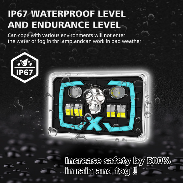 Motoled Honda CG125 Semi-assembly Red Skull DRL Optical Projector Lens Motorcycle LED Accessory Headlight