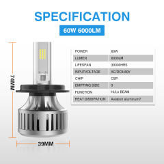 مصباح أمامي للدراجات النارية بقوة 60 واط وشدة إضاءة 6000 لومن (M3PLUS-CSP)