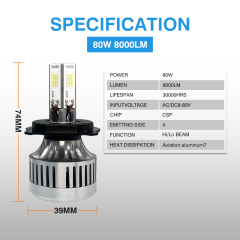 Motorcycle 80W 8000LM Motorcycle Headlight(M4PLUS-CSP)