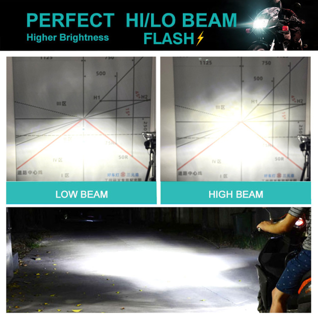 مصباح أمامي للدراجة النارية بقوة 60 واط و6000 لومن (M4-D)
