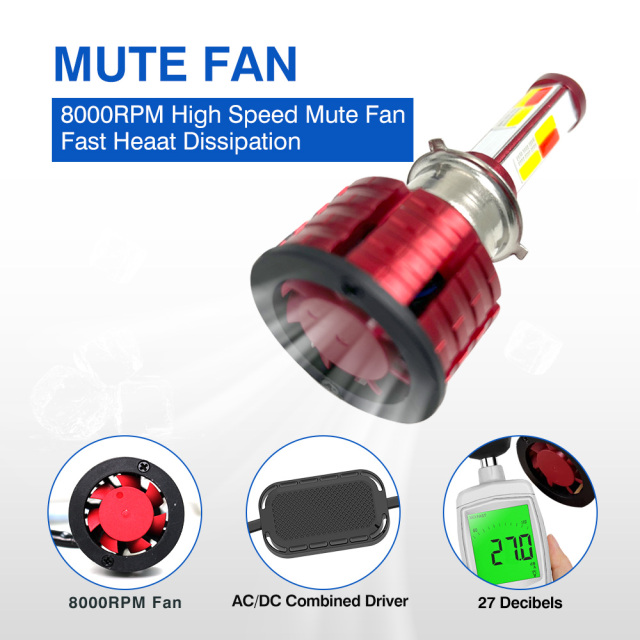 مصباح أمامي للدراجات النارية بقوة 60 واط و6000 لومن (M4-WYBR)