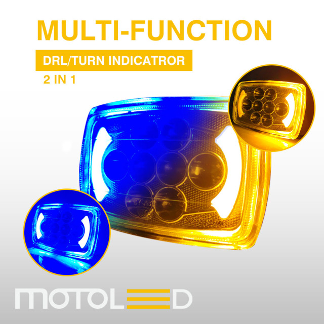 CD70 Motorcycle Led Semi-assembly Headlight with Hi/Lo Beam Turn Indicator DRL