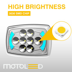 CD70 Motorcycle Led Semi-assembly Headlight with Hi/Lo Beam Turn Indicator DRL