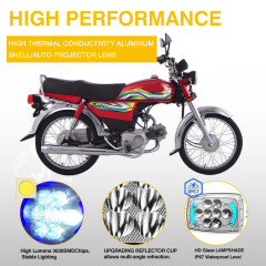 CD70 Motorcycle Led Semi-assembly Headlight with Hi/Lo Beam Turn Indicator DRL