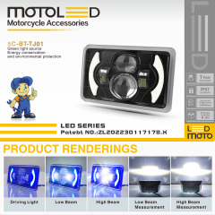 مصباح أمامي LED شبه مُجمّع للدراجات النارية CG125 مقاس 6*4 بوصة مع عدسة بروجكتور