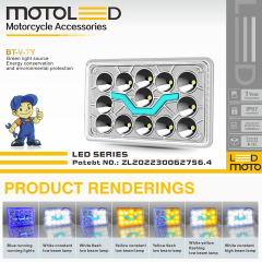 CG125 6*4 inch Motorcycle Semi-Assembly Led Headlight with Water DRL Lamp