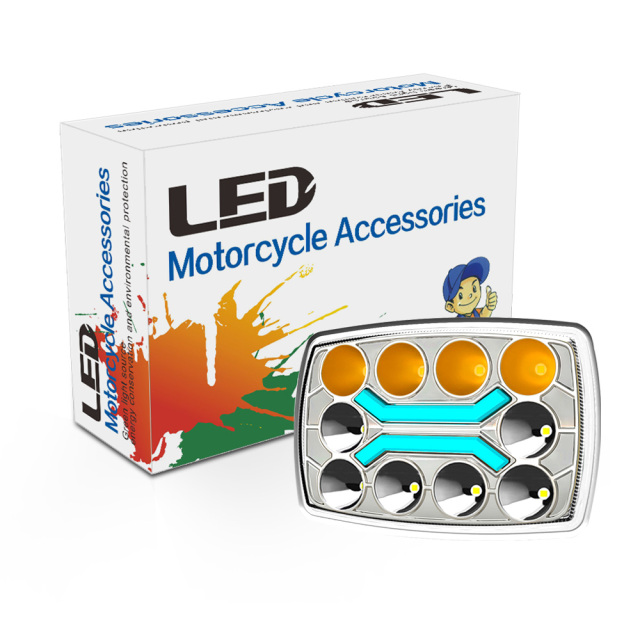 مصباح أمامي LED شبه مُجمّع للدراجة النارية CD70 مع ضوء نهاري أحمر