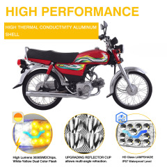 مصباح أمامي LED شبه مُجمّع للدراجة النارية CD70، مصباح ماء، مصباح نهاري