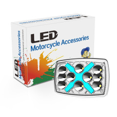 مصباح أمامي LED شبه مُجمّع للدراجة النارية CD70 مع مصباح نهاري X