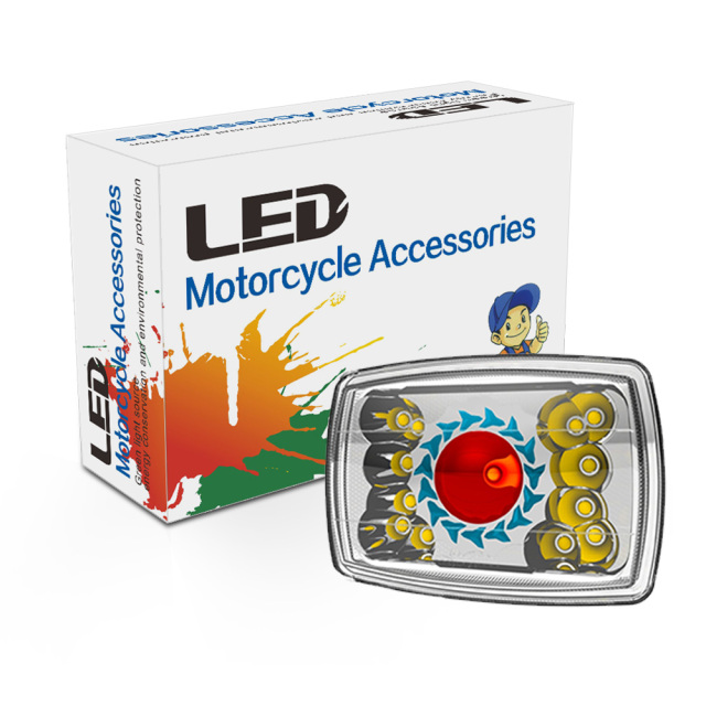 مصباح أمامي LED شبه مُجمّع للدراجة النارية CD70 مع إضاءة نهارية بزاوية حمراء