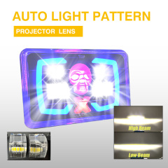 مصباح أمامي LED شبه مُجمّع للدراجات النارية CG125 مقاس 6*4 بوصة مع مصباح نهاري على شكل جمجمة