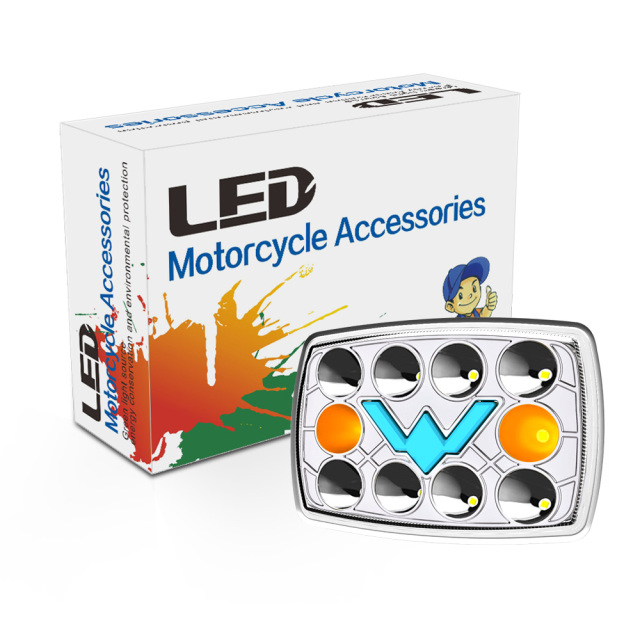 مصباح أمامي LED شبه مُجمّع للدراجة النارية CD70 مع ضوء نهاري أحمر