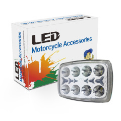 مصباح أمامي LED شبه مُجمّع للدراجة النارية CD70 مع إضاءة نهارية RGB