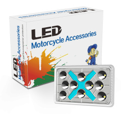 مصباح أمامي LED للدراجات النارية CG125 مقاس 6*4 بوصة، شبه مُجمّع، أحمر وأزرق وامض