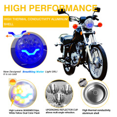 مصباح أمامي LED شبه مُجمّع للدراجات النارية CG125 مقاس 6*4 بوصة مع إشارة انعطاف نهارية
