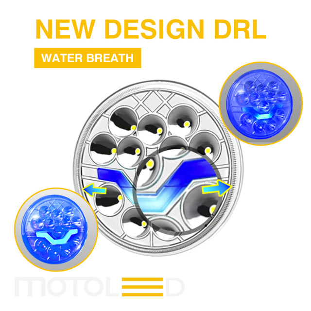 مصباح أمامي LED شبه مُجمّع للدراجات النارية CG125 مقاس 6*4 بوصة مع إشارة انعطاف نهارية