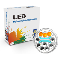 GN125 5 3/4 inch Motorcycle Semi-Assembly Led Headlight Red DRL