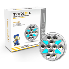 مصباح أمامي LED شبه مُجمّع للدراجات النارية GN125 مقاس 5 3/4 بوصة، كلاسيكي الحجم J، مزود بإضاءة نهارية