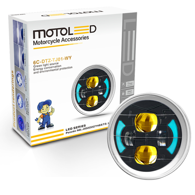 CM125 Motorcycle Semi-Assembly Led Headlight Projector Lens Dual Color