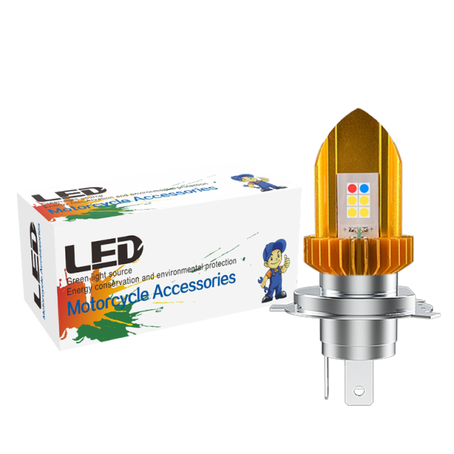 مصباح أمامي LED H4 للدراجات النارية