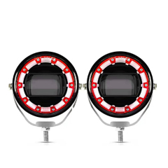 مصباح كشاف LED خارجي بعدسة عرض ضوئية للدراجات النارية والسيارات