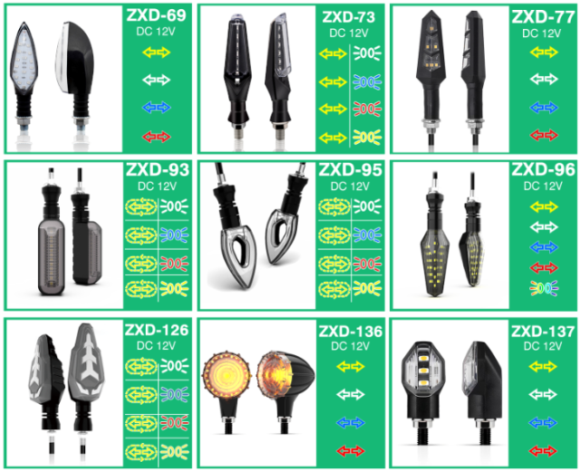Luz indicadora de giro LED para motocicleta