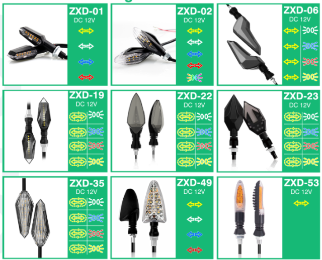 Luz indicadora de giro LED para motocicleta