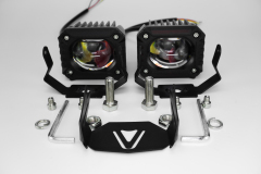 مصباح كشاف LED خارجي بعدسة عرض ضوئية للدراجات النارية والسيارات