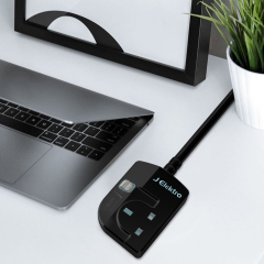 Slim Wall Mount Power Strip with 3M Extension Lead Widely Spaced AC Sockets, Multi Outlet Extension Lead for Home Entertainment Center