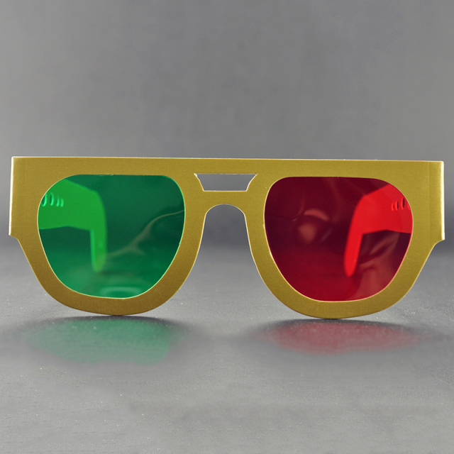 Paper Red Green Anaglyph 3D Glasses for Movies & Promotions (Model:SNPA005)