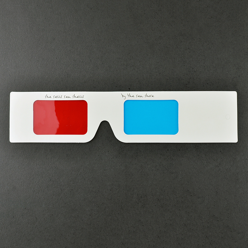 Paper Handheld Cyan Red Anaglyph 3D Glasses for Movies & Promotions (Model:SNPA107)