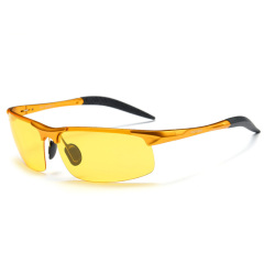 Anti-Glare Night Vision Driving Glasses - Polarized TAC Lens with Metal Frame (Model:SNSD001)