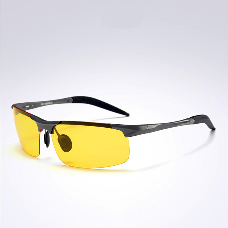 Anti-Glare Night Vision Driving Glasses - Polarized TAC Lens with Metal Frame (Model:SNSD001)