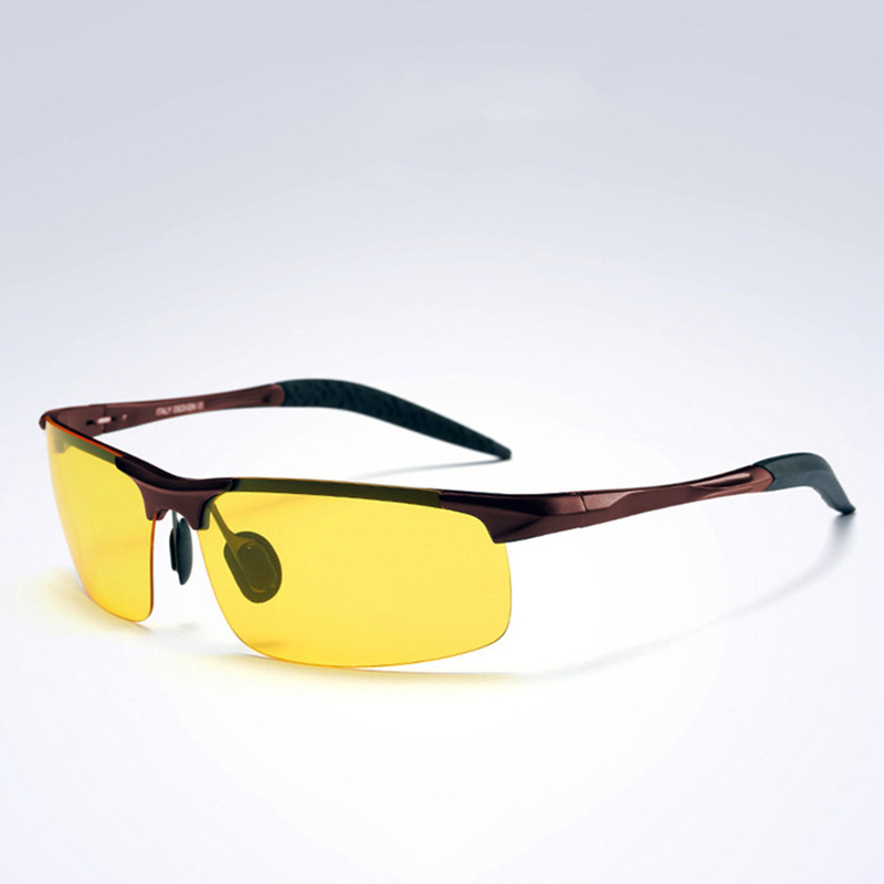 Anti-Glare Night Vision Driving Glasses - Polarized TAC Lens with Metal Frame (Model:SNSD001)