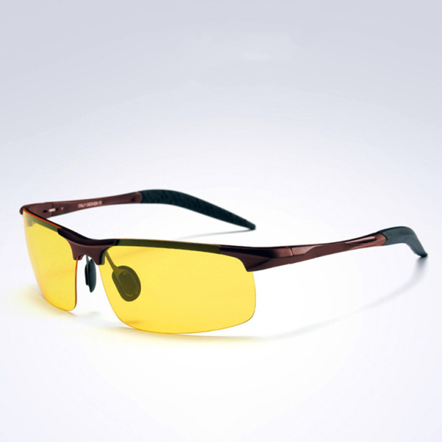 Anti-Glare Night Vision Driving Glasses - Polarized TAC Lens with Metal Frame (Model:SNSD001)