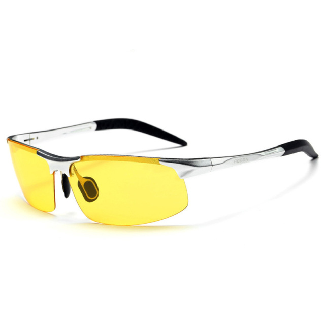 Anti-Glare Night Vision Driving Glasses - Polarized TAC Lens with Metal Frame (Model:SNSD001)