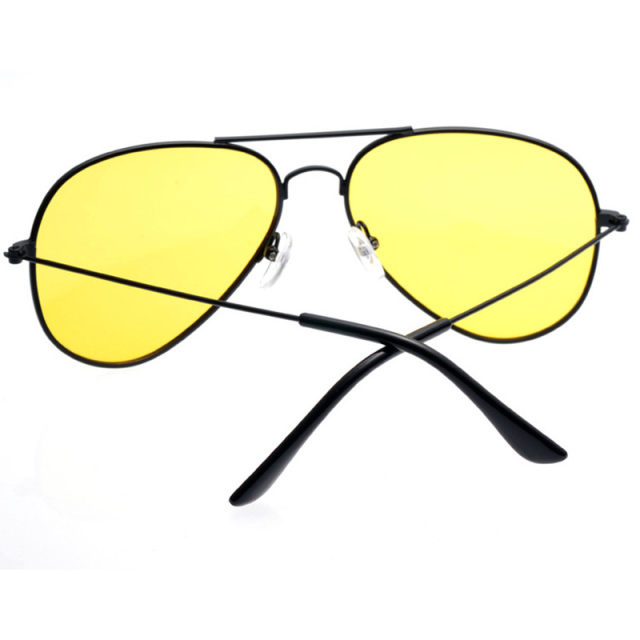 Stylish Metal Frame Night Vision Driving Glasses - Anti-Glare Polarized Yellow Lens (Model:SNSD002)
